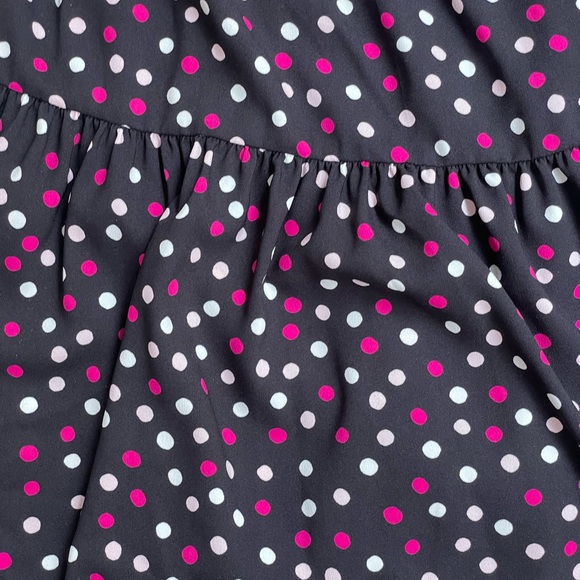 Kate Spade Glimmer Polka Dot Midi Wrap Dress Sz XS / 2 - Black Pink Flowy Preppy - Picture 8 of 13
